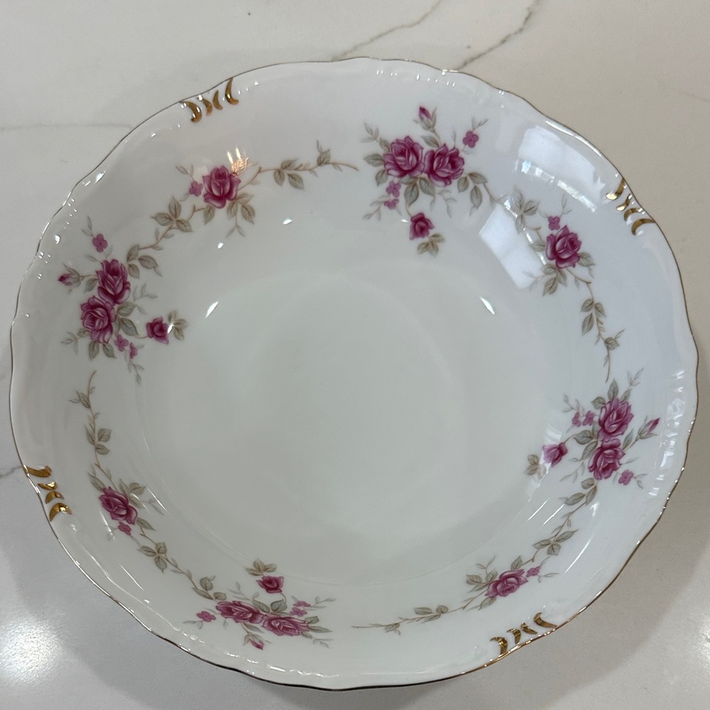 Vintage Norleans Caroline 9” Bowl with Gold Accents